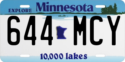 MN license plate 644MCY