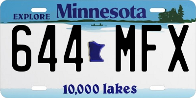 MN license plate 644MFX