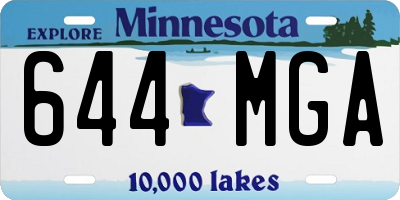 MN license plate 644MGA