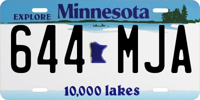 MN license plate 644MJA
