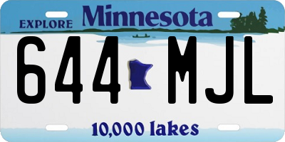 MN license plate 644MJL