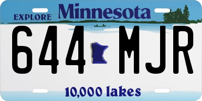 MN license plate 644MJR