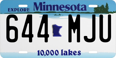 MN license plate 644MJU