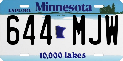 MN license plate 644MJW