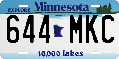 MN license plate 644MKC