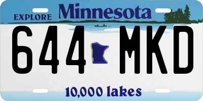 MN license plate 644MKD
