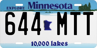 MN license plate 644MTT