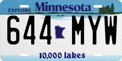 MN license plate 644MYW