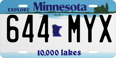 MN license plate 644MYX