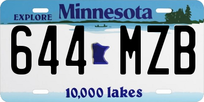 MN license plate 644MZB