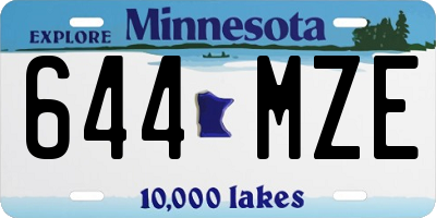 MN license plate 644MZE