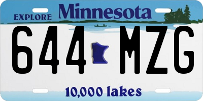 MN license plate 644MZG
