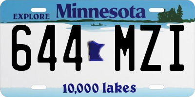 MN license plate 644MZI