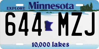 MN license plate 644MZJ