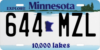 MN license plate 644MZL