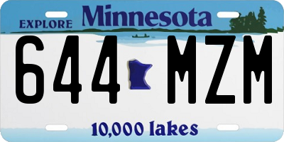 MN license plate 644MZM
