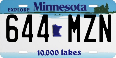 MN license plate 644MZN