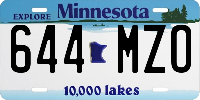 MN license plate 644MZO