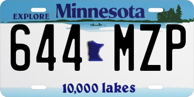 MN license plate 644MZP
