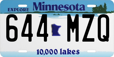 MN license plate 644MZQ