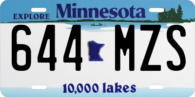 MN license plate 644MZS