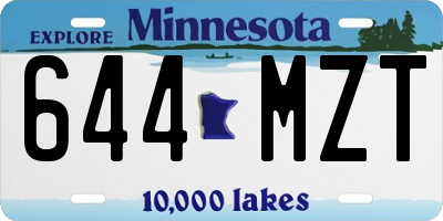 MN license plate 644MZT