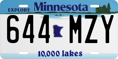 MN license plate 644MZY