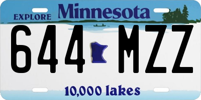 MN license plate 644MZZ