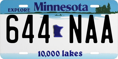 MN license plate 644NAA