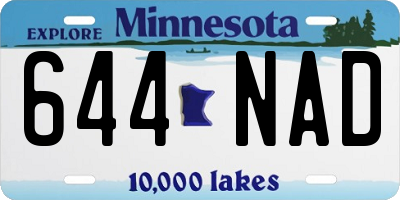 MN license plate 644NAD