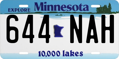 MN license plate 644NAH