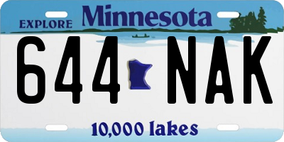 MN license plate 644NAK