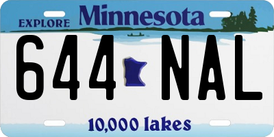 MN license plate 644NAL