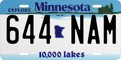 MN license plate 644NAM