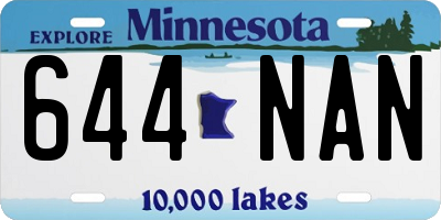 MN license plate 644NAN