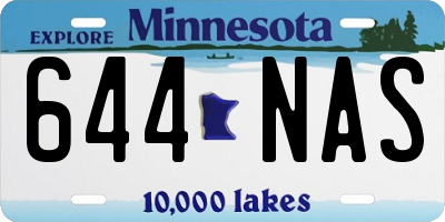 MN license plate 644NAS