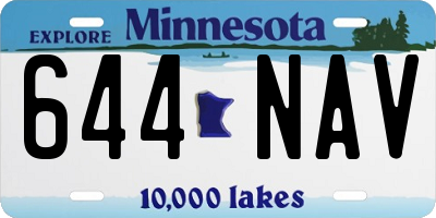 MN license plate 644NAV