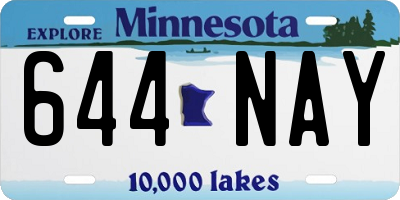 MN license plate 644NAY