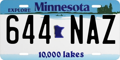 MN license plate 644NAZ