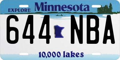 MN license plate 644NBA