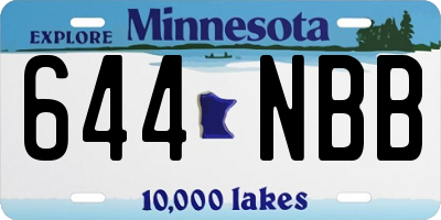 MN license plate 644NBB