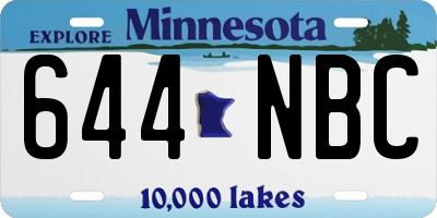 MN license plate 644NBC