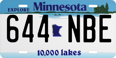 MN license plate 644NBE