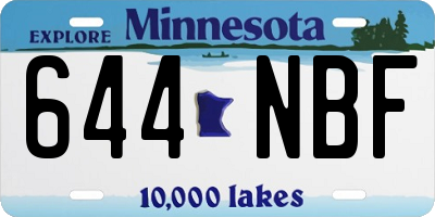 MN license plate 644NBF
