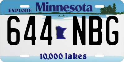 MN license plate 644NBG