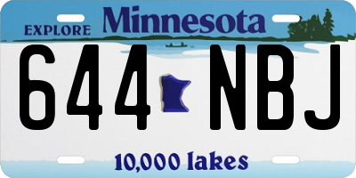MN license plate 644NBJ