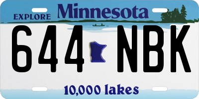 MN license plate 644NBK