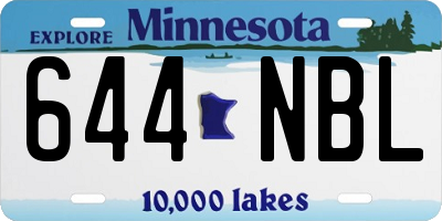 MN license plate 644NBL