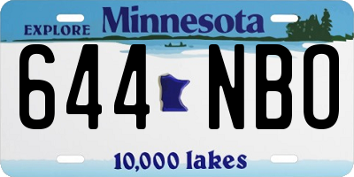MN license plate 644NBO