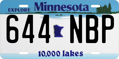 MN license plate 644NBP